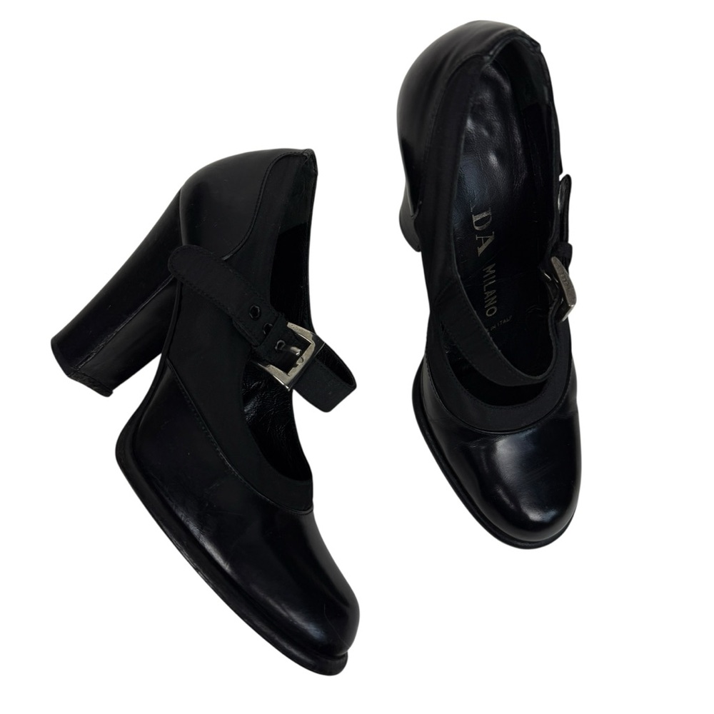 Prada Vintage Y2K Twee Mary Jane Heel Pumps - Picture 2 of 8